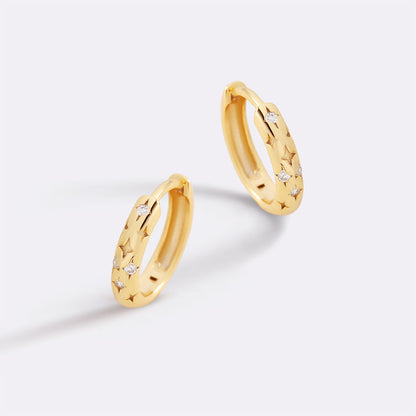 Falling Stars Huggie Hoop Earrings