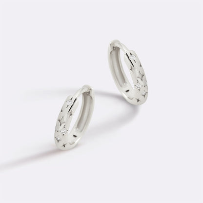 Falling Stars Huggie Hoop Earrings