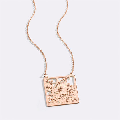 Personalized Custom Map Pendant Necklace