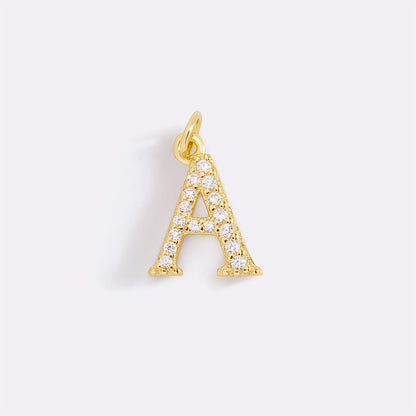 Dainty Pave Initial Charm