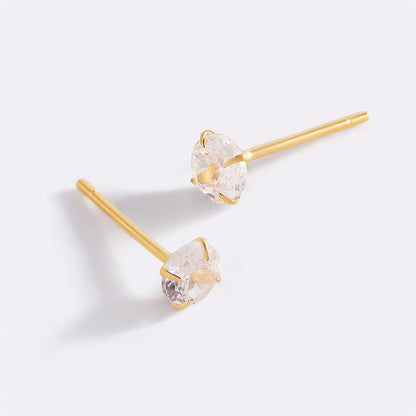 4mm Classic Solitaire Stud Earrings
