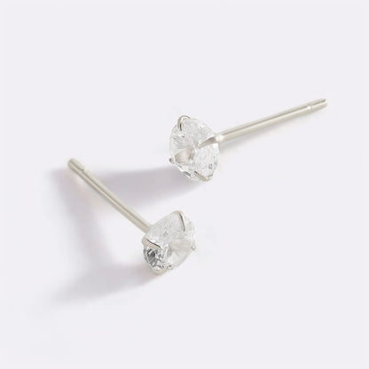 4mm Classic Solitaire Stud Earrings