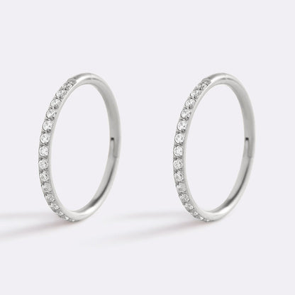 Eternity Crystal Cartilage Hoop Earrings