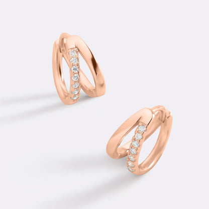 Double Huggie Hoop Earrings