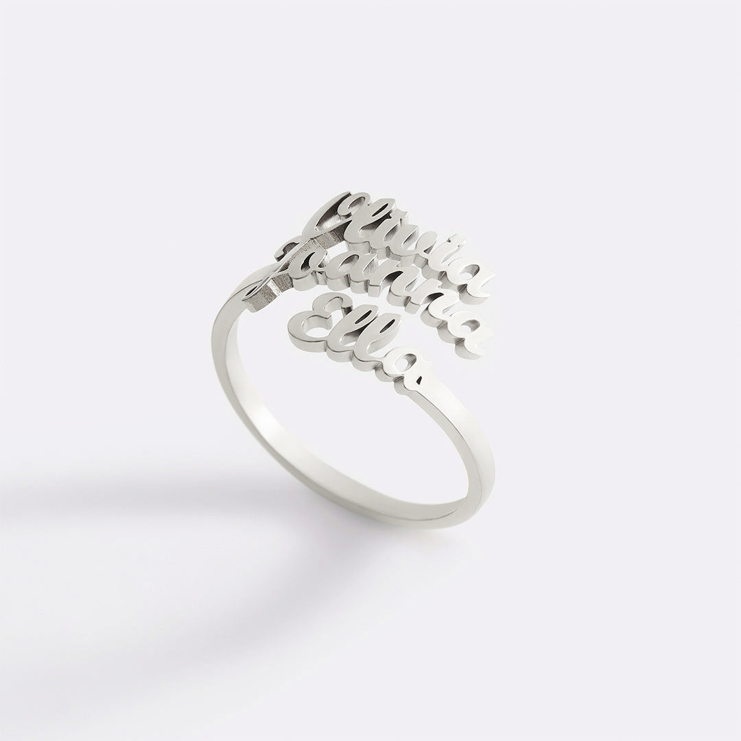 Triple Name Ring