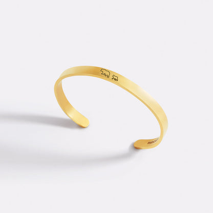 Mama Bear & Her Baby Bears Engraved Cuff Bracelet
