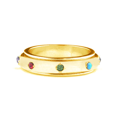 Gemstone Station Fidget Ring