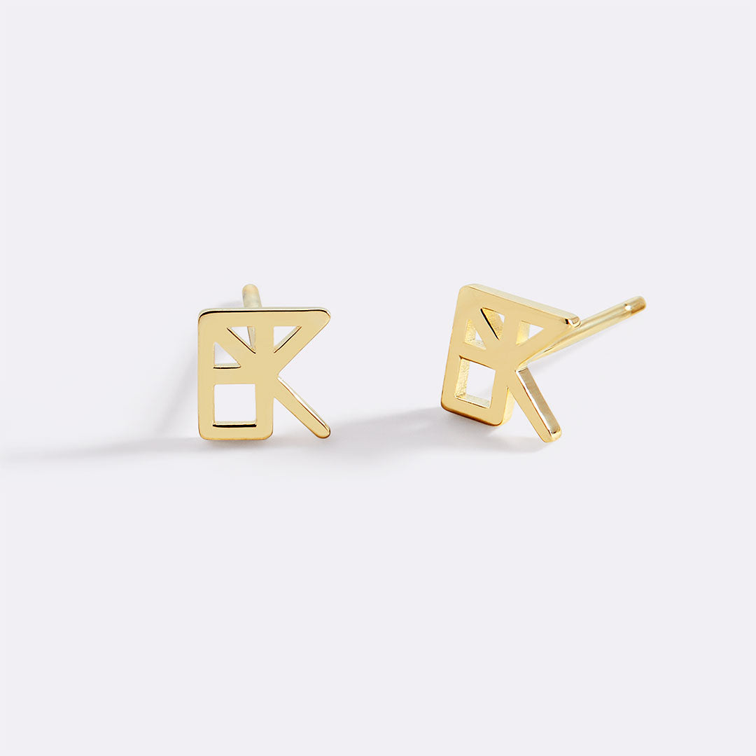 Personalized Monogram Name Stud Earrings