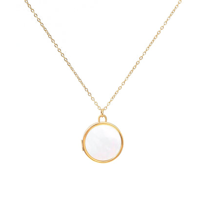 Mother of Pearl Locket Necklace