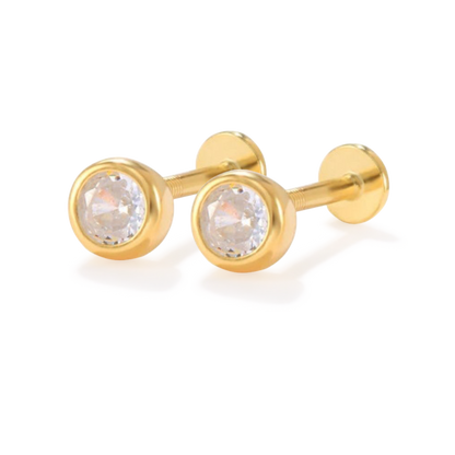Bezel Stud Flatback Earrings