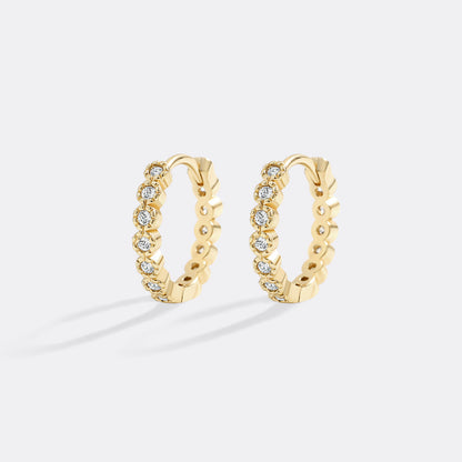 Shimmer Huggie Hoop Earrings