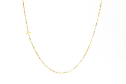 Dainty Sideways Cross Necklace