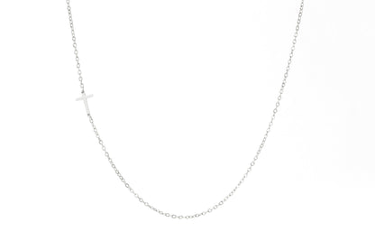 Dainty Sideways Cross Necklace