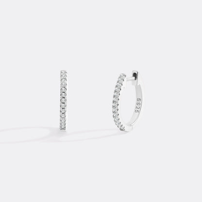 Small Dainty PavĂ© Huggie Hoop Earrings