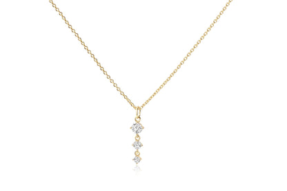 Three Stone Drop Pendant Necklace