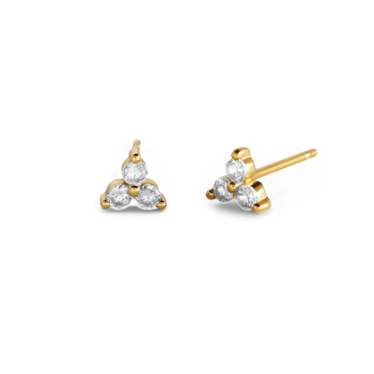 Trinity Birthstone Stud Earrings