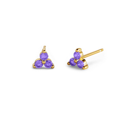 Trinity Birthstone Stud Earrings