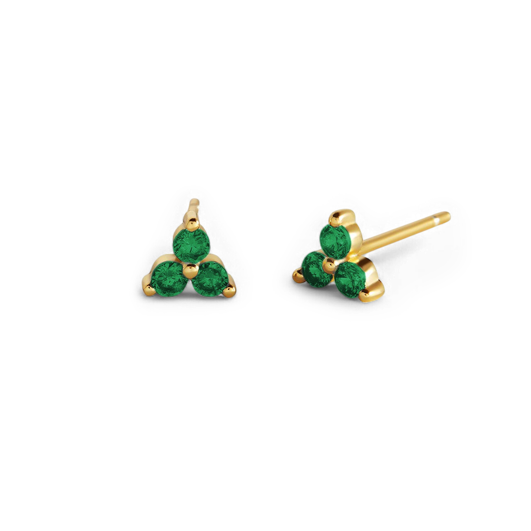 Trinity Birthstone Stud Earrings