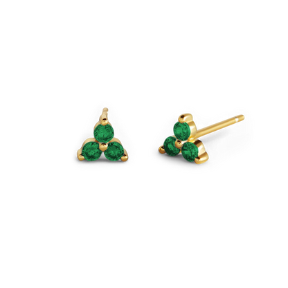 Trinity Birthstone Stud Earrings