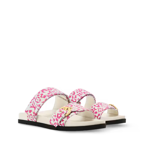 Women's Bom Dia Comfort Mule Monogram Leopard Canvas 1AJNJC