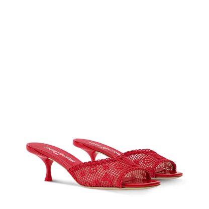 Women's 6 AM Monogram Embroidered Kitten-Heel Mule 1AK1ZH
