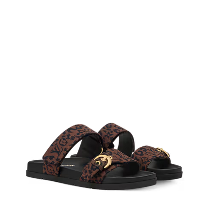 Women's Bom Dia Comfort Mule Monogram Leopard Canvas 1AJNJC