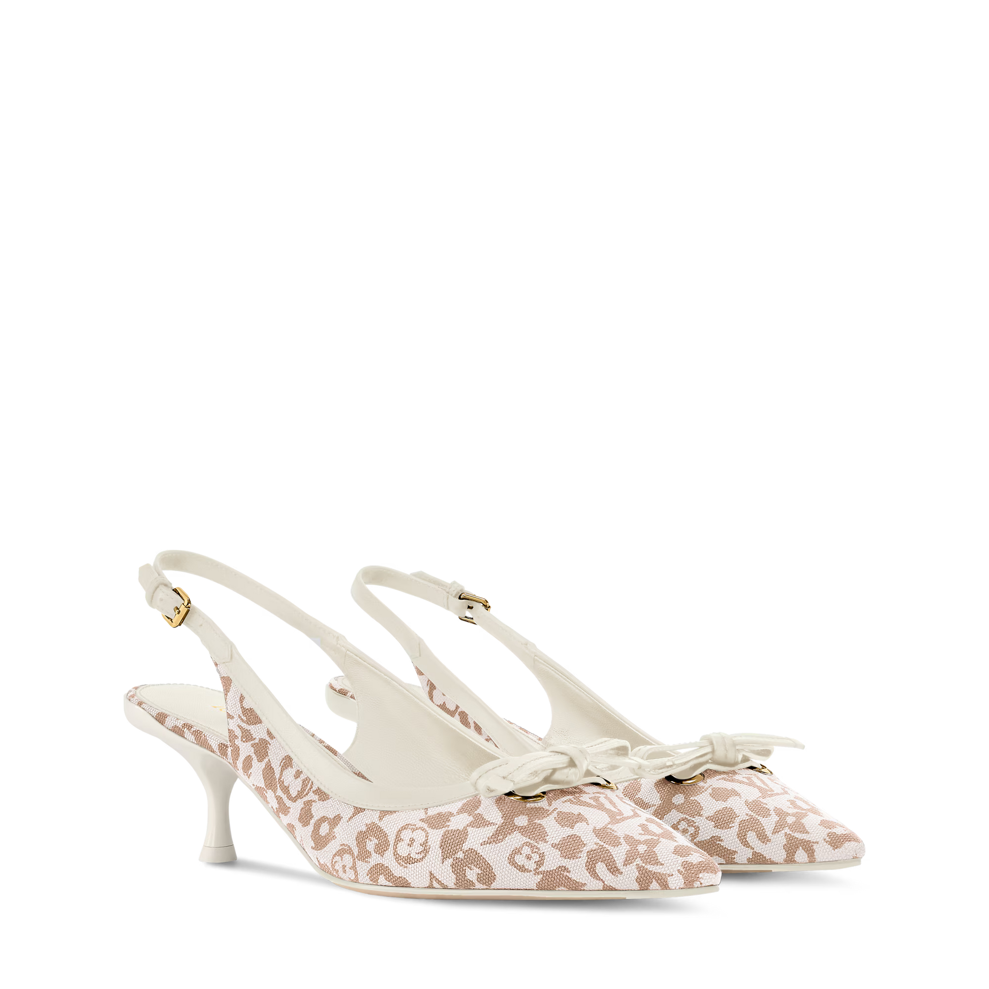 Women's 6AM Slingback Pump Brown Monogram Leopard Canvas 1AJL09