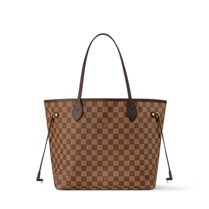 Women's Neverfull MM Damier Ebene Rose Ballerine Tote Bag