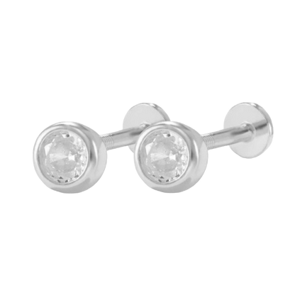 Bezel Stud Flatback Earrings