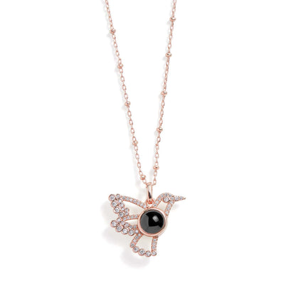 Personalized PavĂ© Bird Photo Necklace