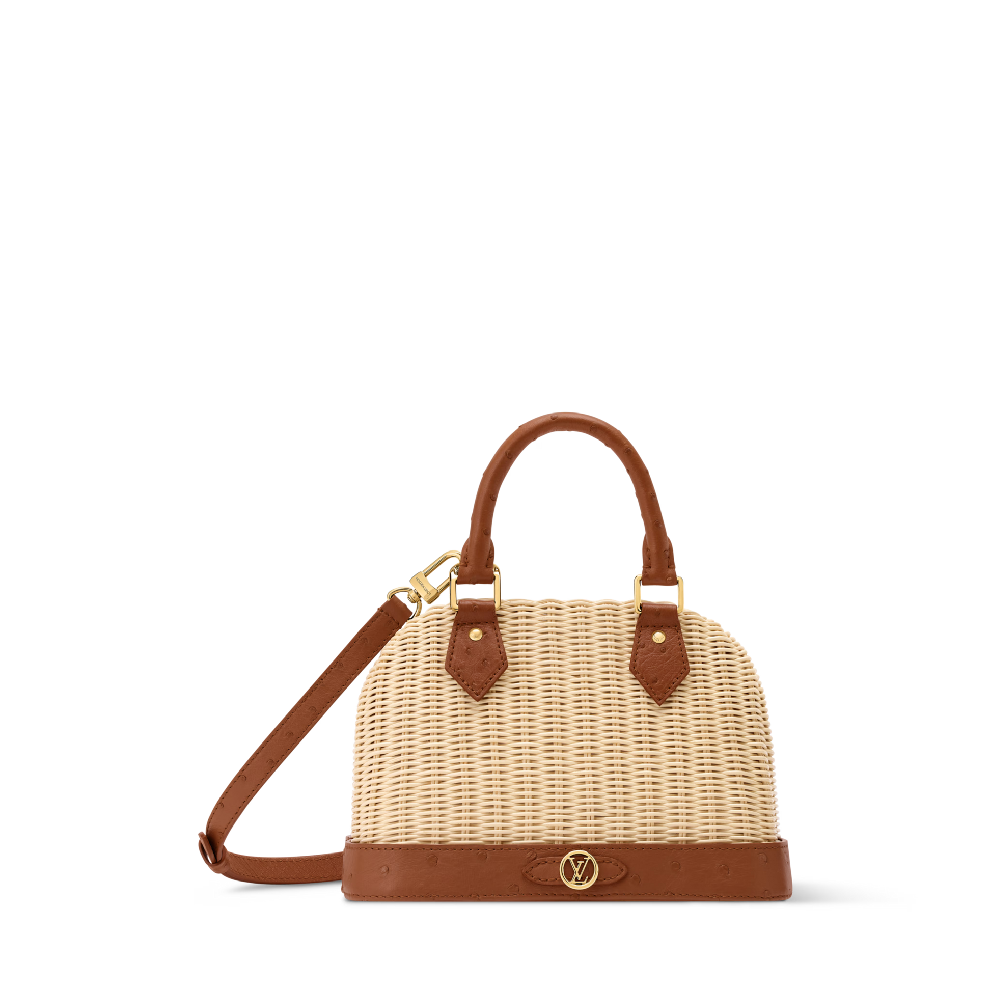 Women's Alma BB Off White Wicker Karung Leather Handbag