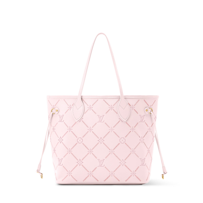 Women's Neverfull MM Light Bliss Monogram Empreinte Leather Tote Bag M28527