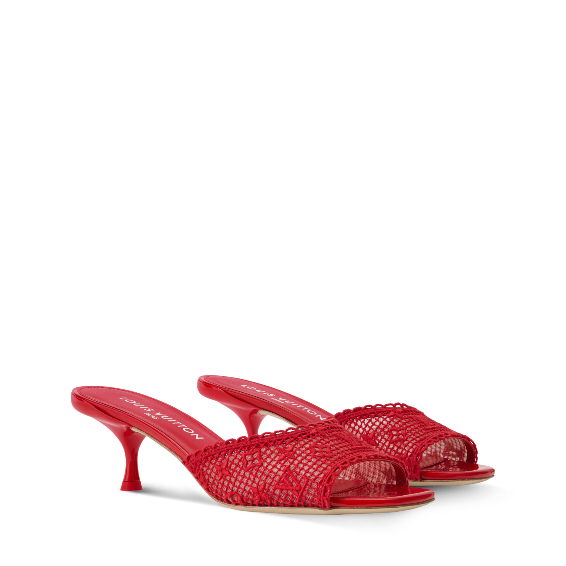 Women's 6 AM Embroidered Monogram Kitten-Heel Mule 1AK219