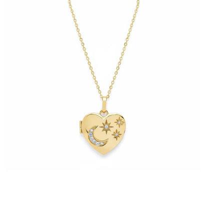 Personalized Celestial Locket Necklace