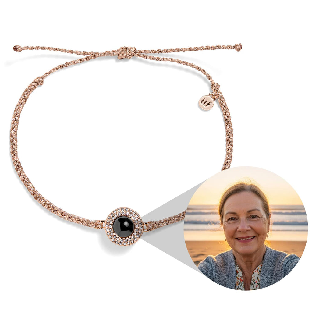 Personalized PavĂ© Circle Photo Bracelet