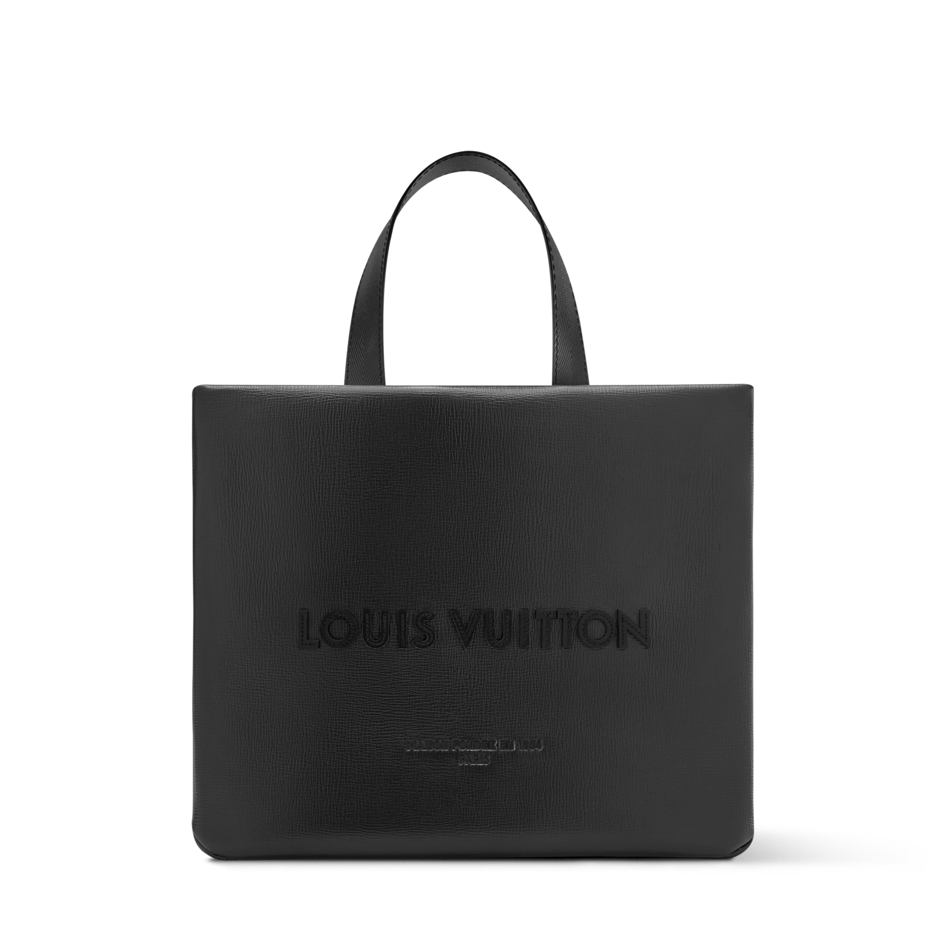 Men's Mini Shopper Tote Monogram Calf Leather Safran Yellow