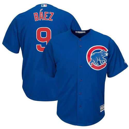 Men's Chicago Cubs Javier Baez Majestic Alternate Royal Official Cool Base Player Jersey