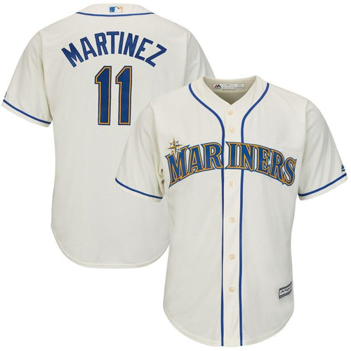 Men's Seattle Mariners Edgar Martinez Majestic Alternate Cream Official Cool Base Replica Player Jersey