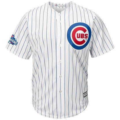 Men's Chicago Cubs Javier Baez Majestic White Home 2016 World Series Champions Team Logo Patch Player Jersey