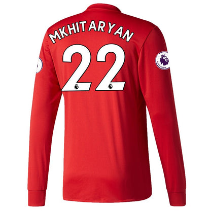 Henrikh Mkhitaryan Manchester United adidas 2017/18 Home Replica Patch Long Sleeve Jersey - Red