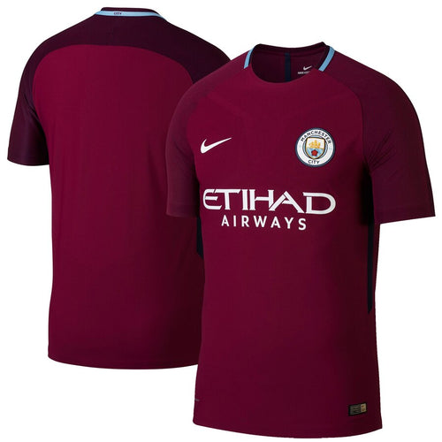 Manchester City Nike 2017/18 Away Authentic Blank Jersey - Burgundy