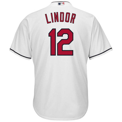 Lindor 12 Cleveland Indians Youth White Home Replica Player Jersey