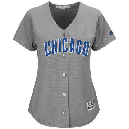 Kris Bryant 17 Chicago Cubs Women's Gray Cool Base Replica Player Jersey