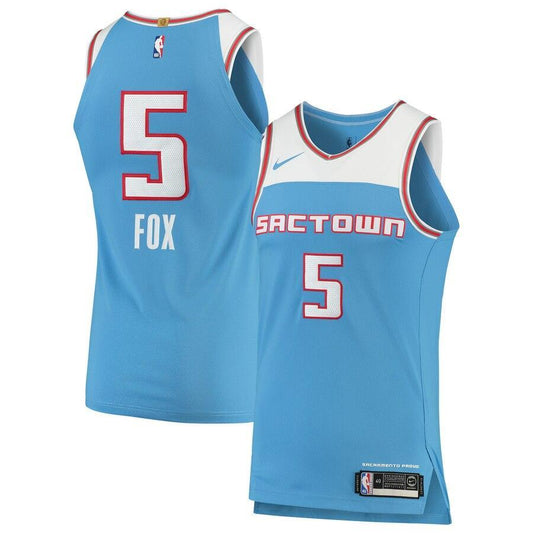 De'Aaron Fox Sacramento Kings 2018-19 Authentic Jersey Blue - City Edition