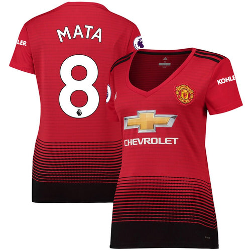 Juan Mata Manchester United adidas Women's 18/19 Home Replica Jersey – Red