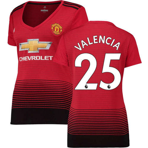 Antonio Valencia Manchester United adidas Women's 18/19 Home Replica Jersey – Red