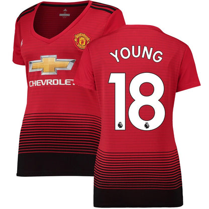 Ashley Young Manchester United adidas Women's 18/19 Home Replica Jersey – Red