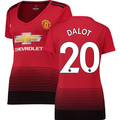 Diogo Dalot Manchester United adidas Women's 18/19 Home Replica Jersey – Red