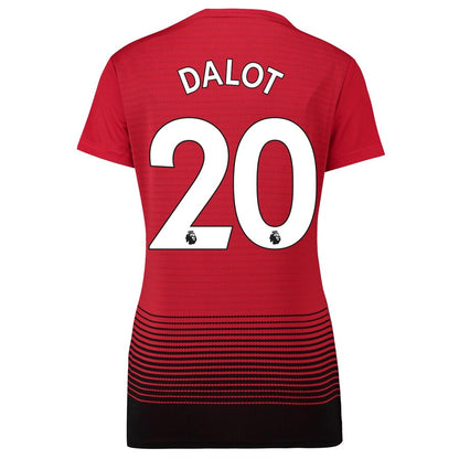 Diogo Dalot Manchester United adidas Women's 18/19 Home Replica Jersey – Red