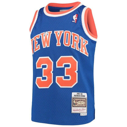 Patrick Ewing New York Knicks Youth Hardwood Classics Swingman Throwback Jersey – Blue